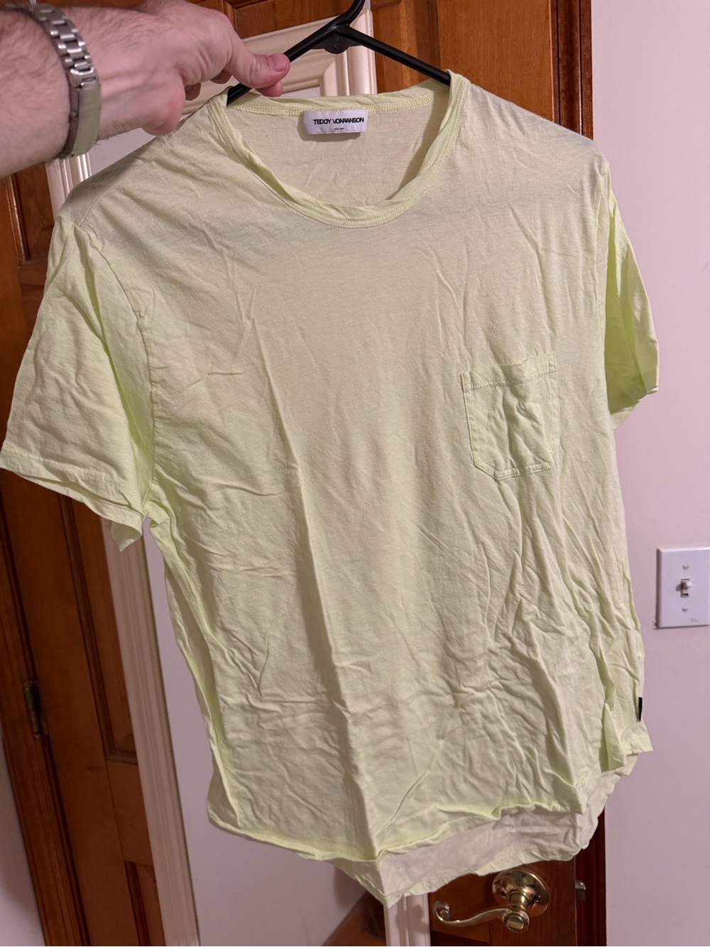 NWOT Men’s neon Yellow Pocket Tee